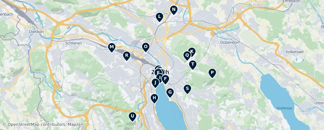 Map of Zürich
