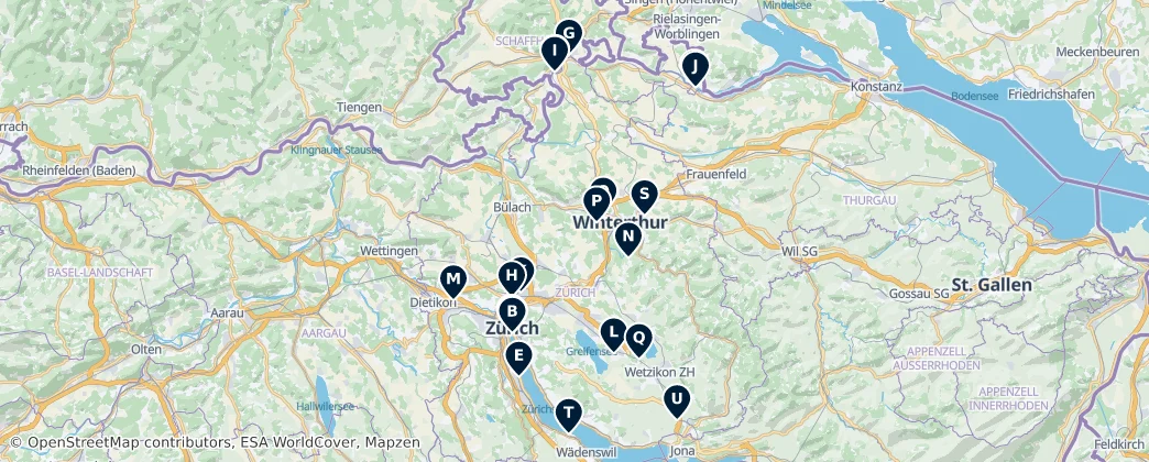 Map of Zürich