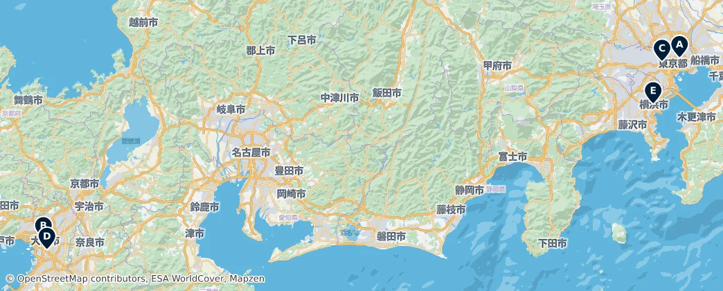Map of Honshū