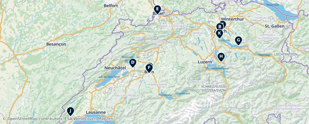 Map of Schweiz