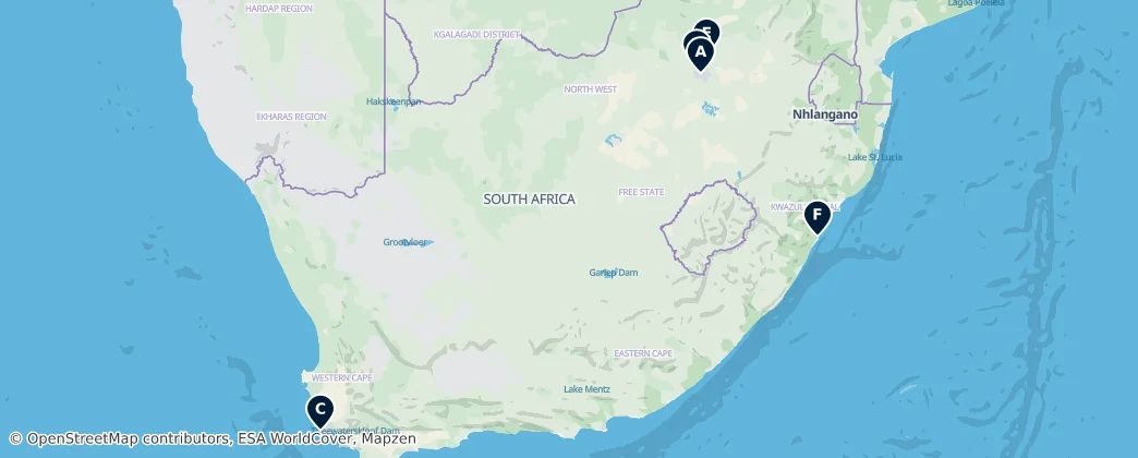 Map of Südafrika