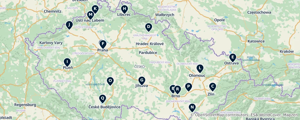 Map of Tschechien