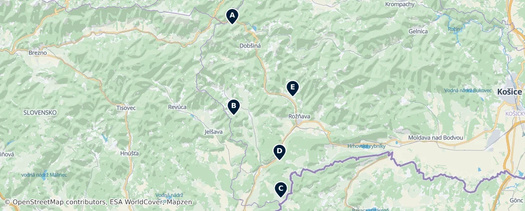 Map of Rožňava District