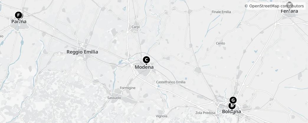 Map of Emilia-Romagna
