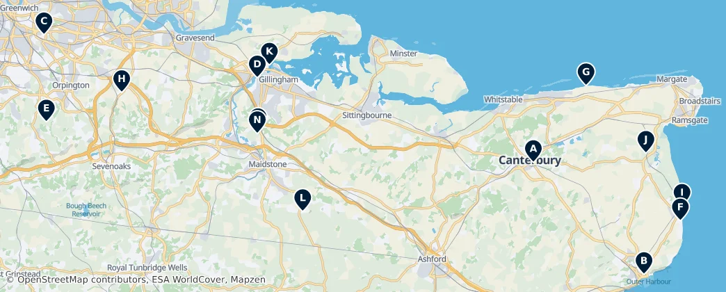 Map of Kent