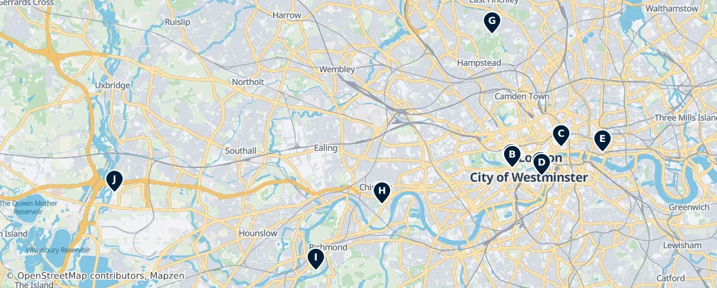 Map of Middlesex