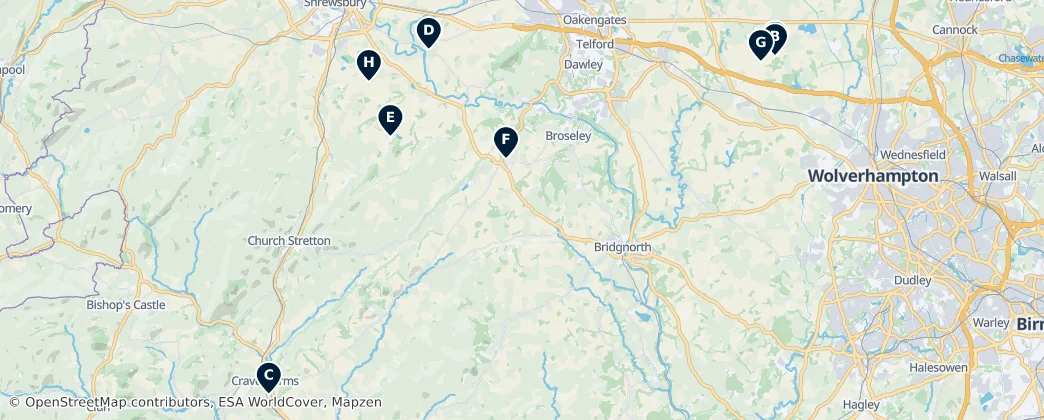 Map of Shropshire