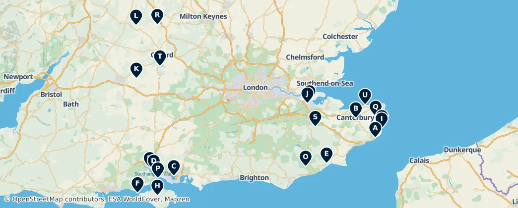Map of South East England
