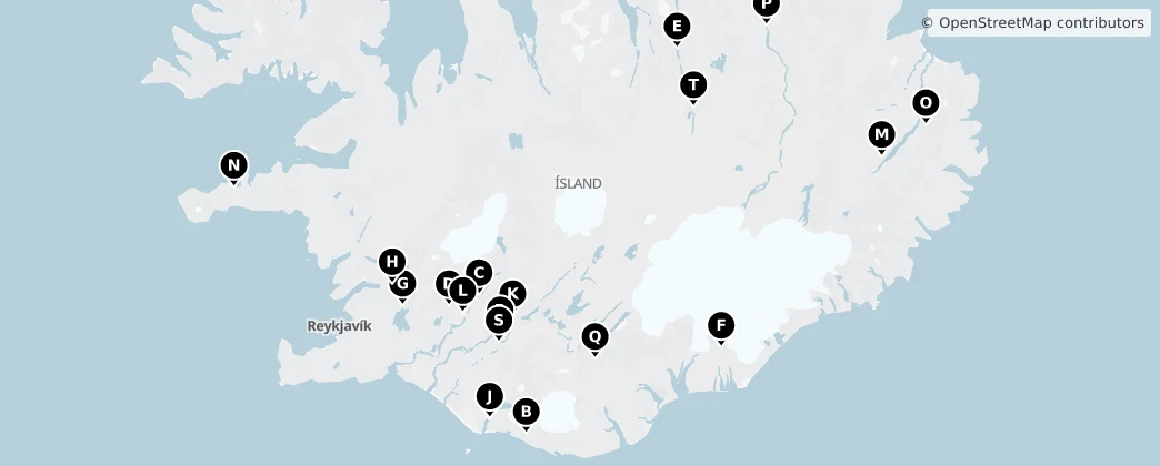 Map of Ísland