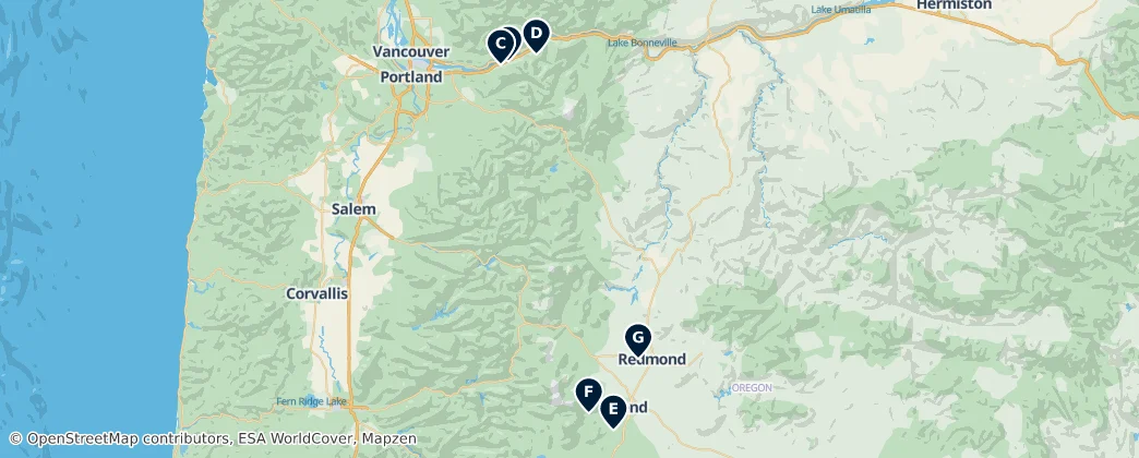 Map of Oregon