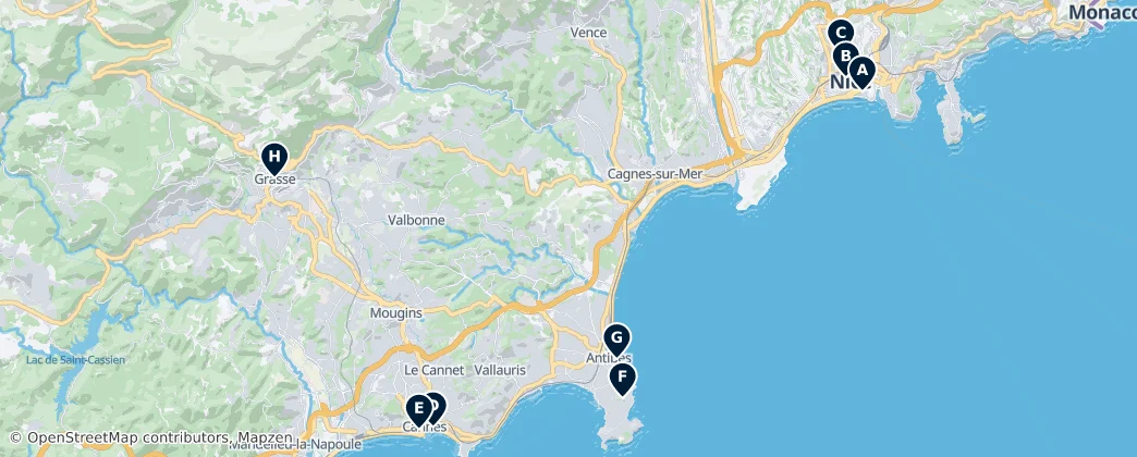 Map of Alpes Marítimos