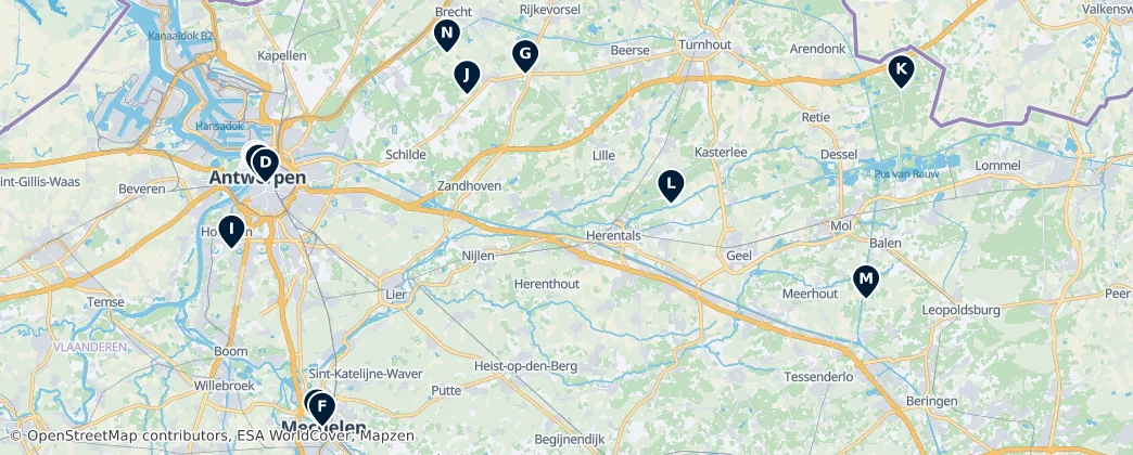 Map of Provincia de Amberes