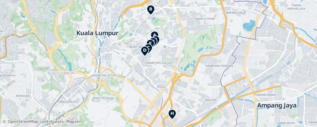 Map of Ampang Jaya Municipal Council