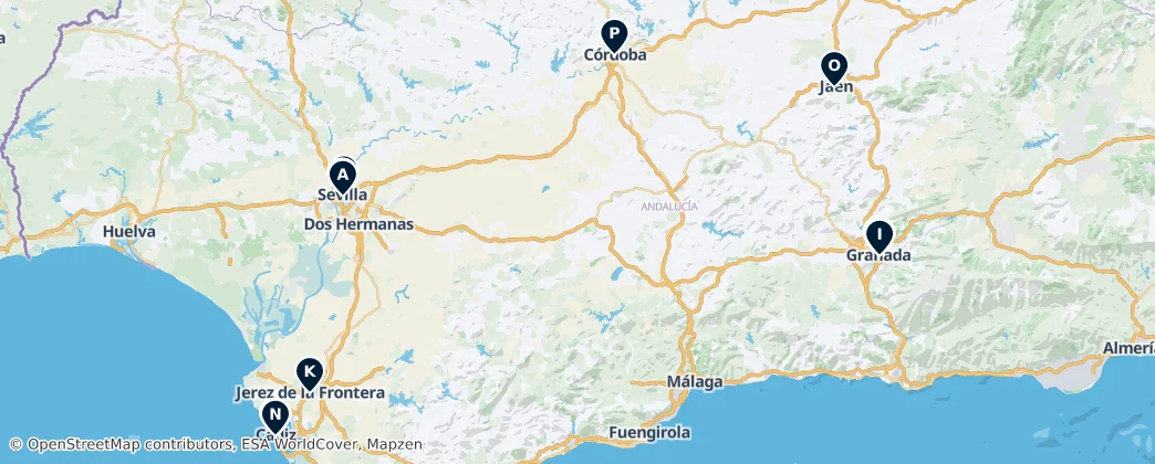 Map of Andalucía
