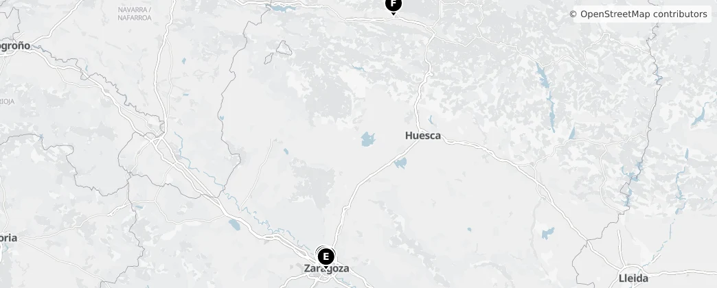 Map of Aragón