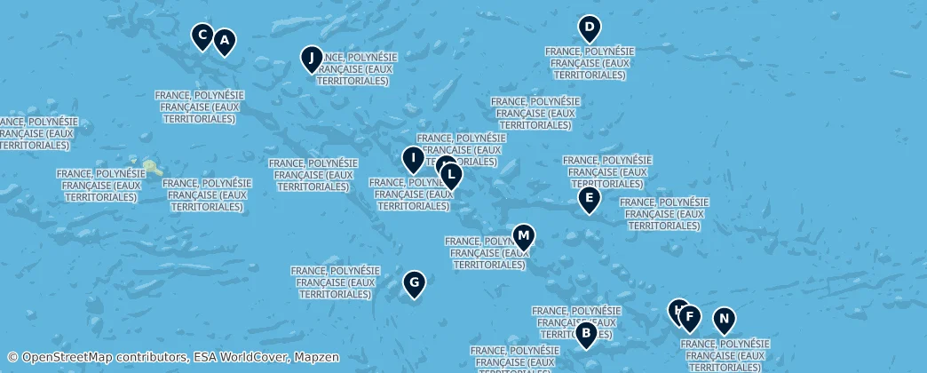 Map of Islas Tuamotu