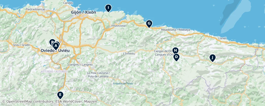 Map of Principado de Asturias