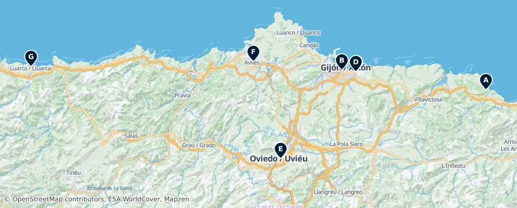 Map of Principado de Asturias