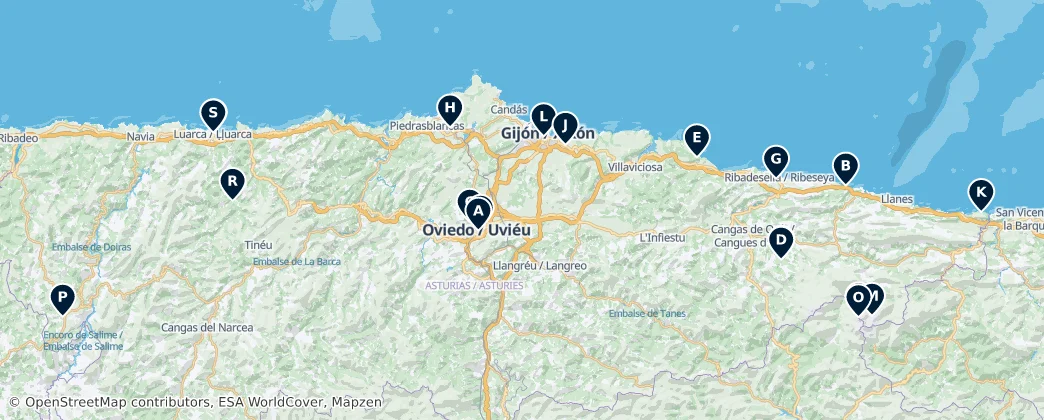 Map of Principado de Asturias