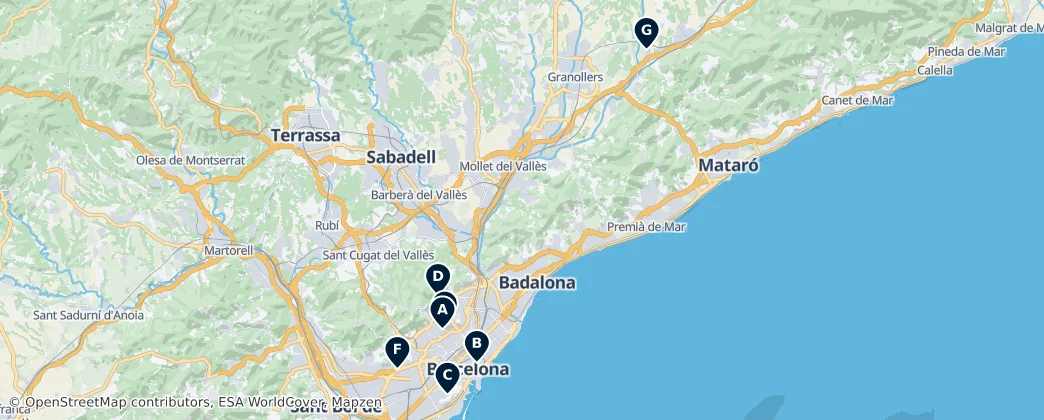 Map of Provincia de Barcelona