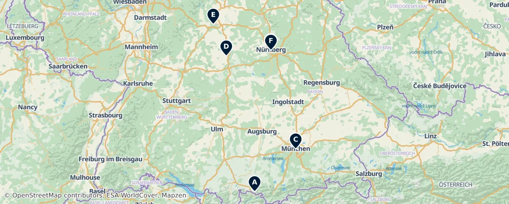 Map of Baviera