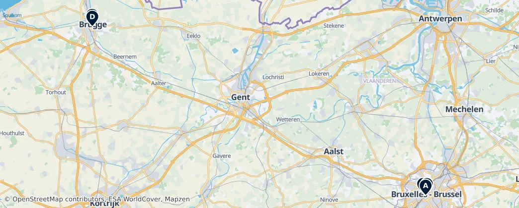 Map of Bélgica