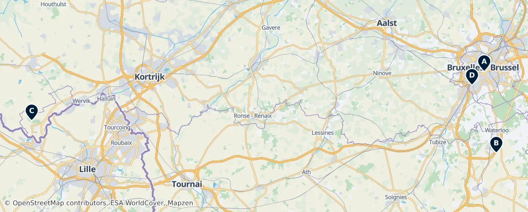 Map of België / Belgique / Belgien (land mass)