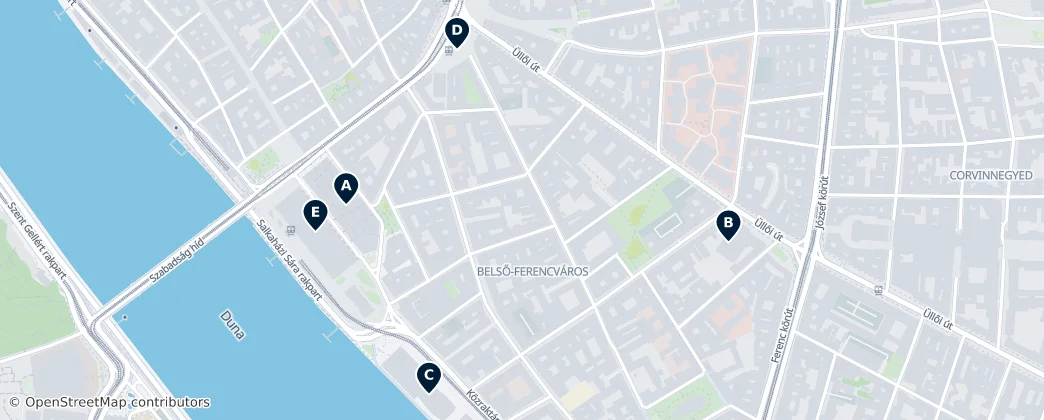 Map of Belső-Ferencváros