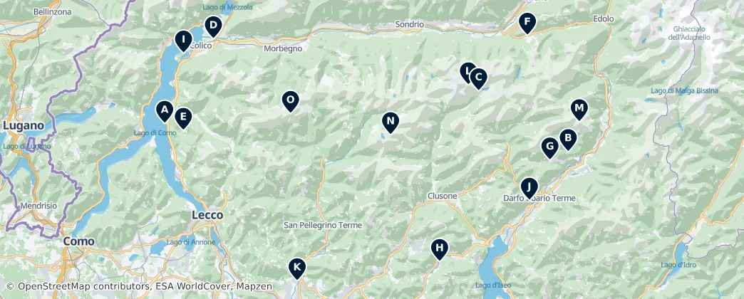 Map of Alpes y Prealpes Bergamascos