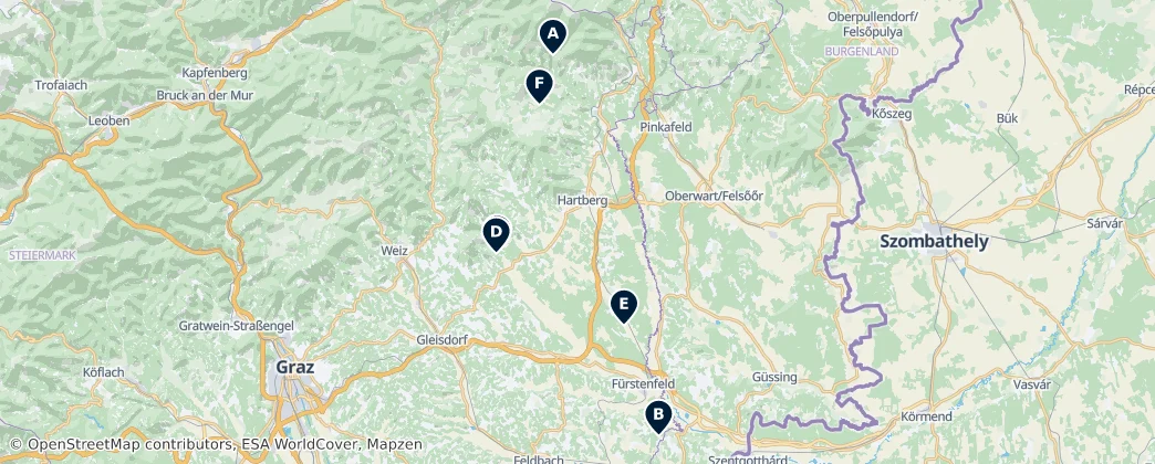 Map of Distrito de Hartberg-Fürstenfeld