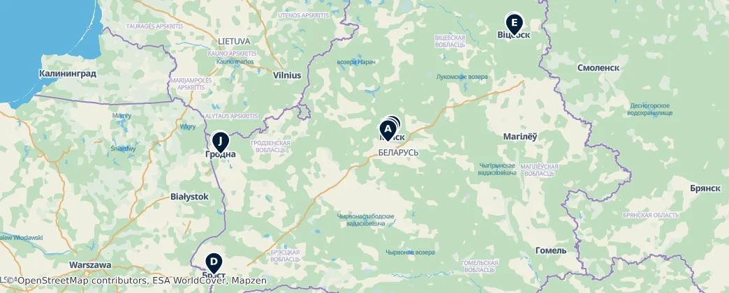 Map of Bielorrusia