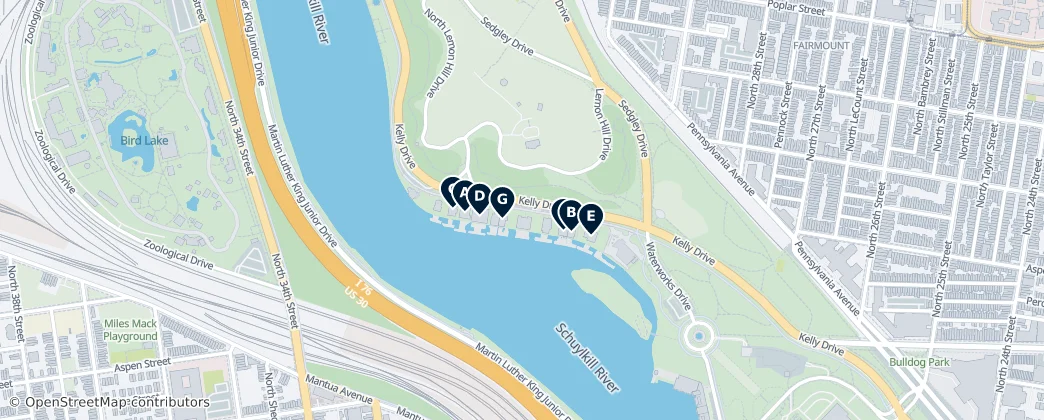 Map of Boathouse Row