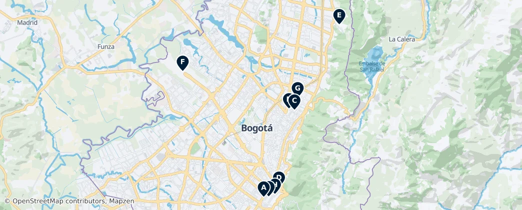 Map of Bogotá