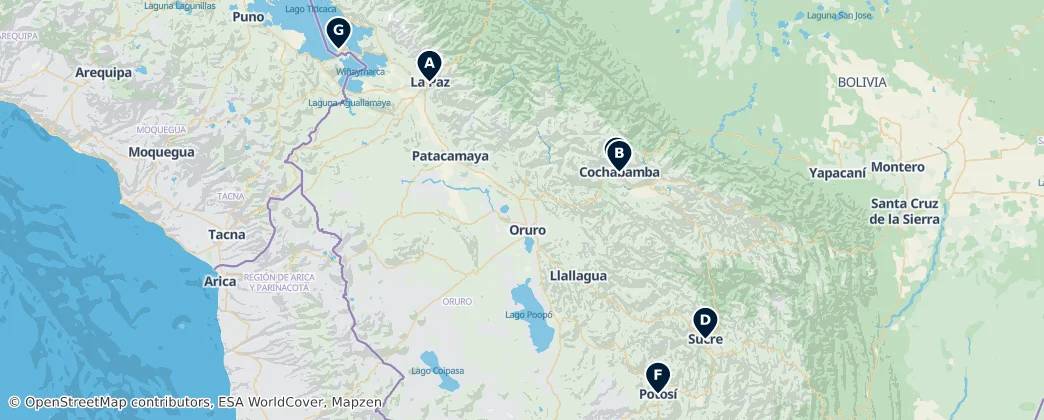 Map of Bolivia