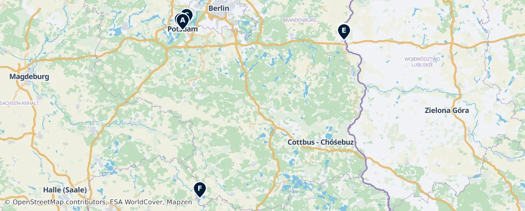 Map of Brandeburgo