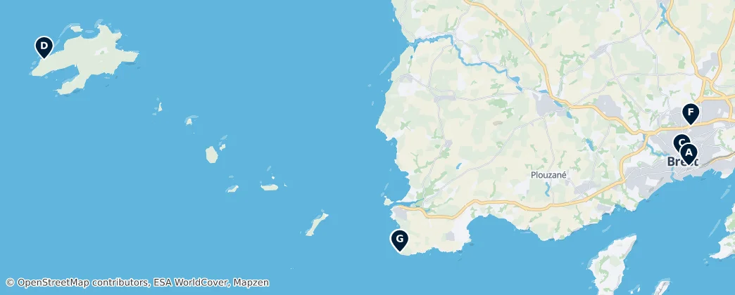 Map of Distrito de Brest
