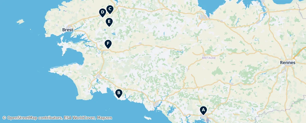 Map of Bretagne