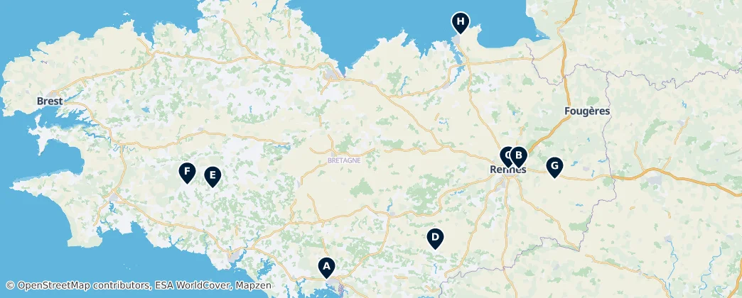 Map of Bretagne