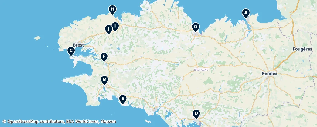 Map of Bretagne