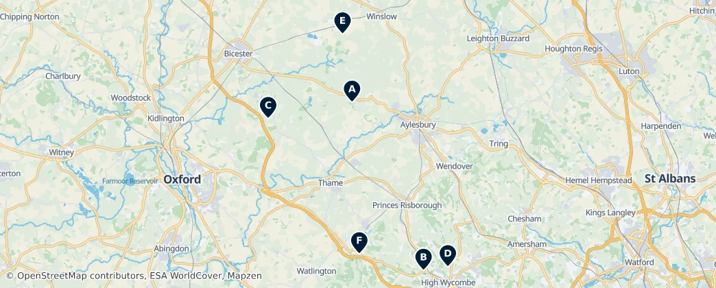Map of Buckinghamshire