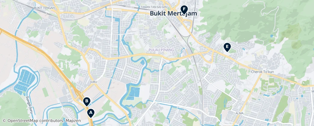 Map of Bukit Mertajam