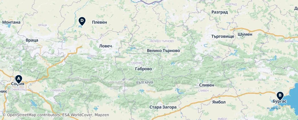 Map of Bulgaria