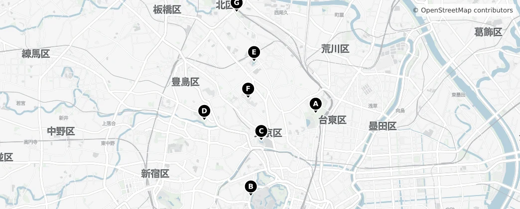 Map of Bunkyō