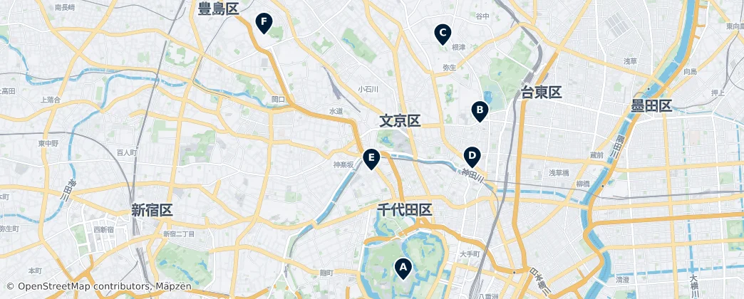 Map of Bunkyō