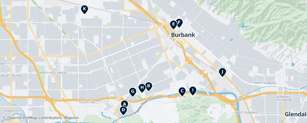 Map of Burbank