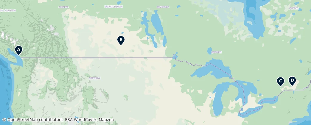 Map of Canadá