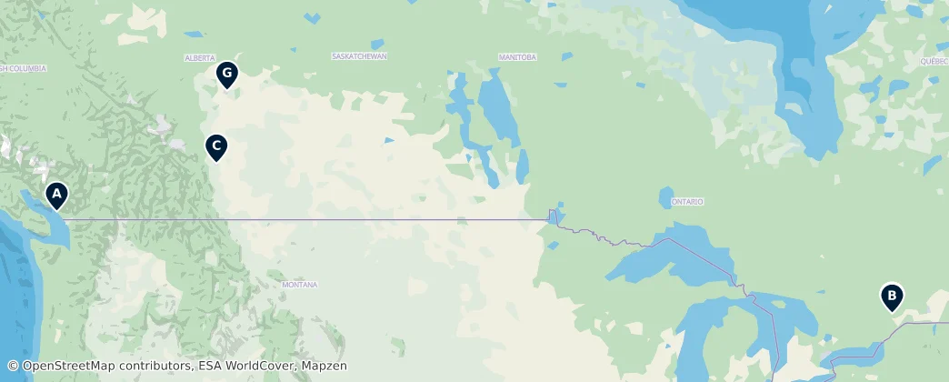 Map of Canadá