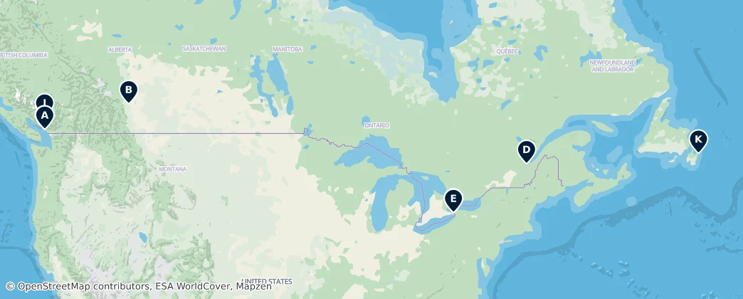 Map of Canadá