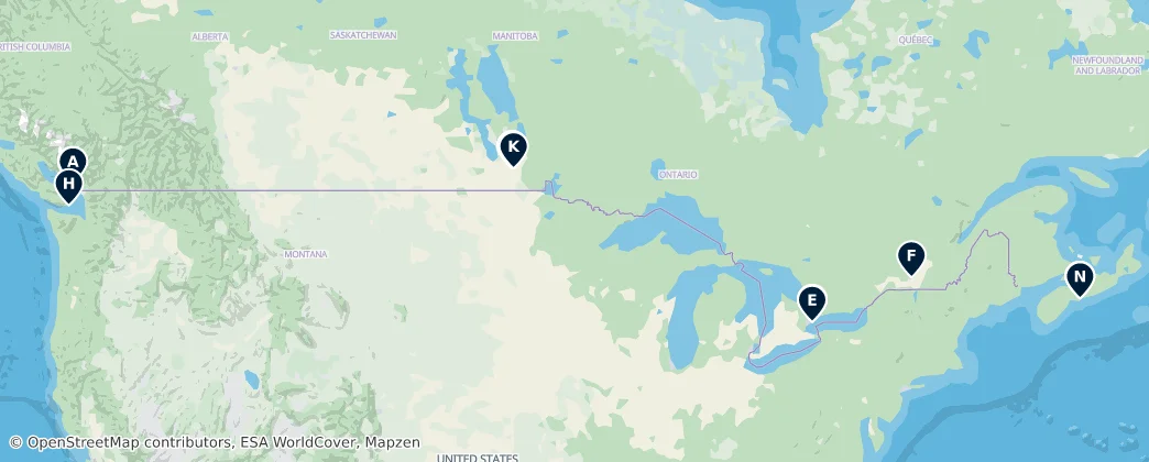 Map of Canadá
