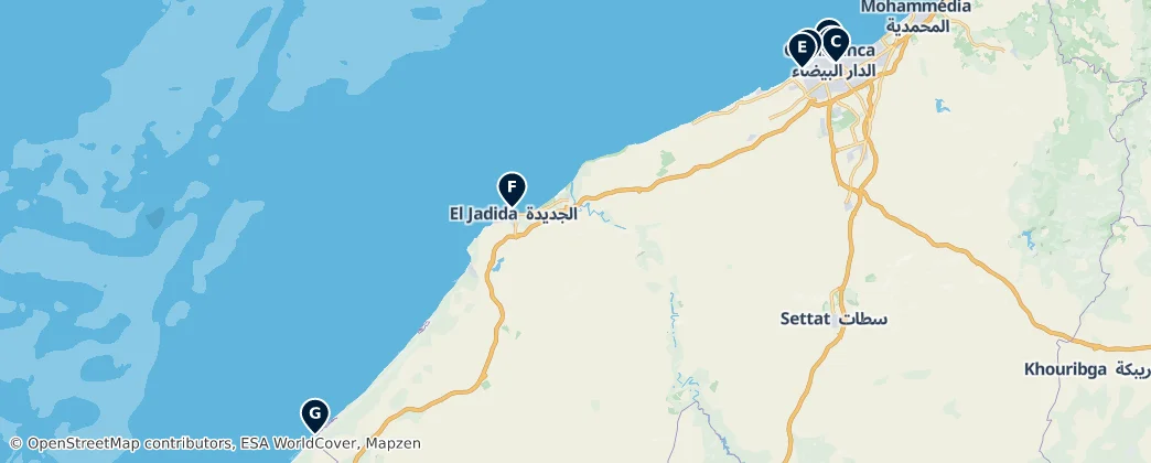 Map of Región de Casablanca-Settat